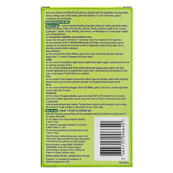 Bayer Provanto Ultimate Fruit & Vegetable Bug Killer Concentrate 30ml - Image 2