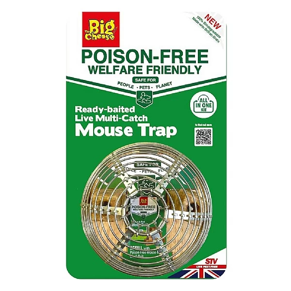 The Big Cheese Ready-Baited Multi-Catch Live Mouse Trap (2 Colours)