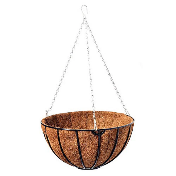 Traditional 35cm Hanging Basket With Liner - Twin Pack