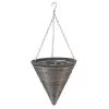 Smart Garden Slate Faux Rattan Hanging Cone - 14''