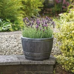 Blenheim Half Barrel Planter 61cm Pewter
