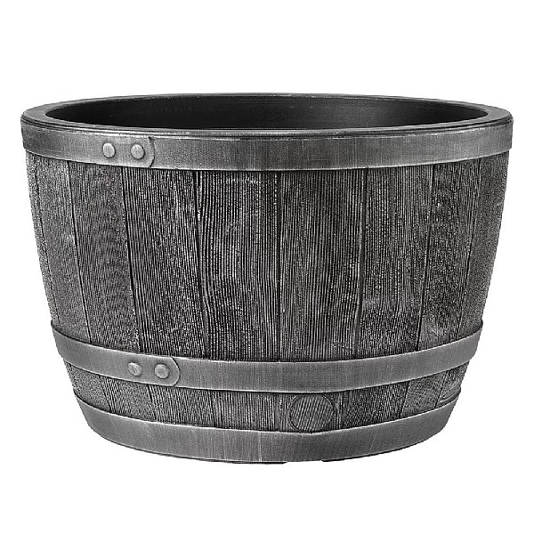 Blenheim Half Barrel Planter 61cm Pewter - Image 2
