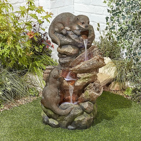 Easy Fountain Otter Pools Water Feature With LED Lights
