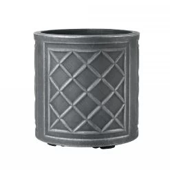 Stewart Garden 32cm Lead Effect Round Planter - Pewter