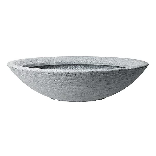 Stewart Garden Varese Low Bowl Planter 60cm - Alpine Grey - Image 2
